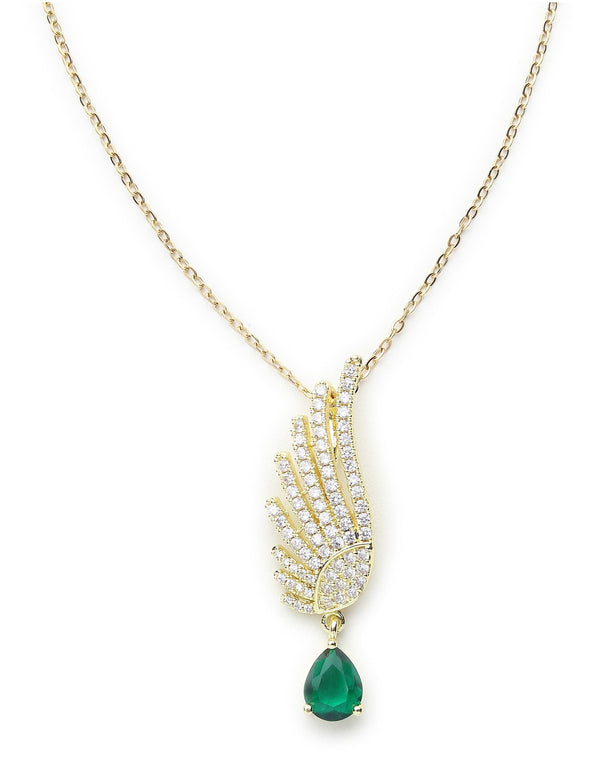 Emerald Feather Necklace