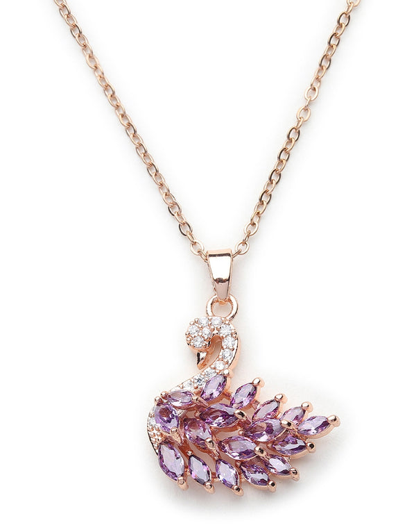 Dancing Swan Purple Necklace