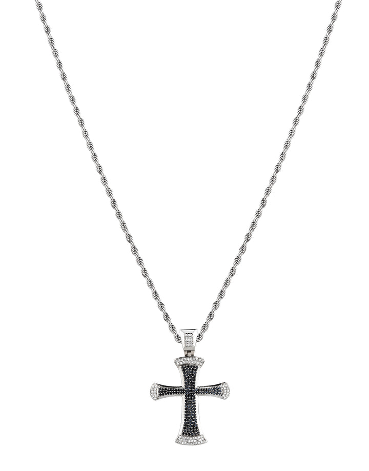 Classic Cross Iced Out Pendant (Black Onyx)