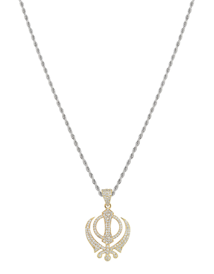 Khanda Iced Out Pendant (Gold)