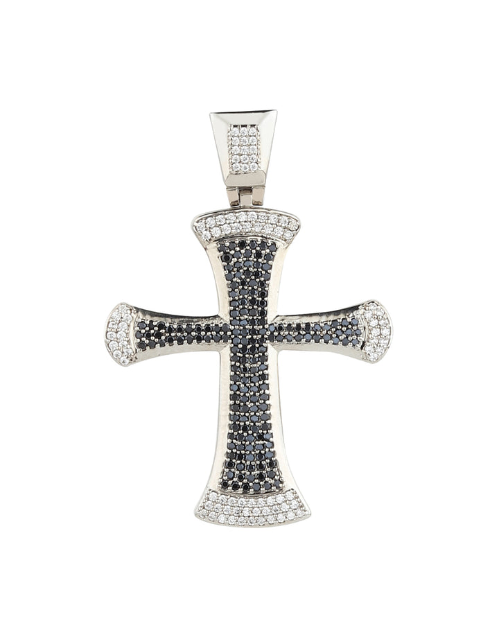 Classic Cross Iced Out Pendant (Black Onyx)