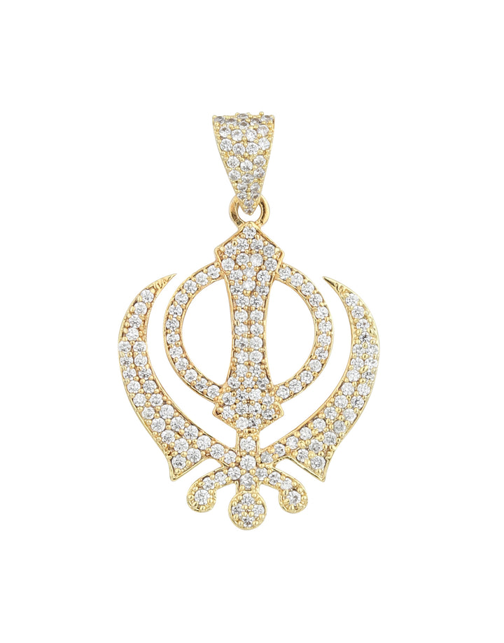 Khanda Iced Out Pendant (Gold)