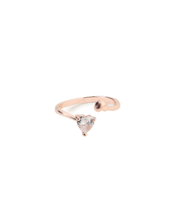 Rose Gold 2 Hearts Ring