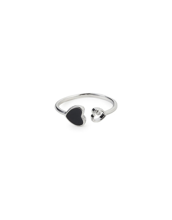 Onyx 2 heart Ring