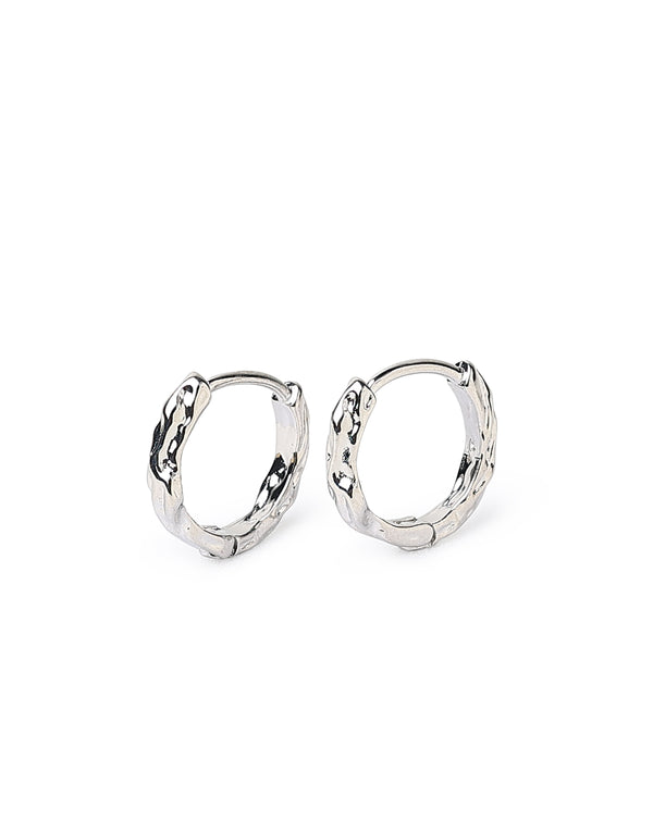 Crush Hoop Silver Earrings