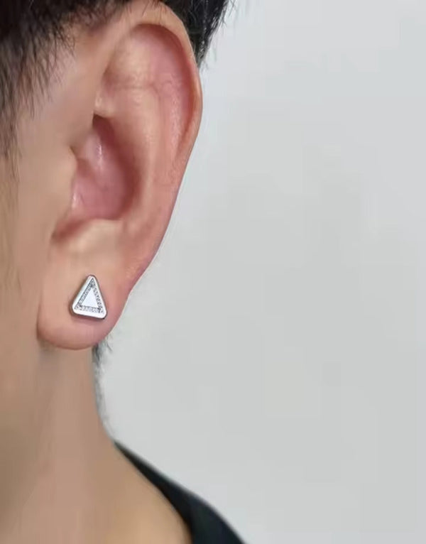 Edge Magnetic  Silver Earrings